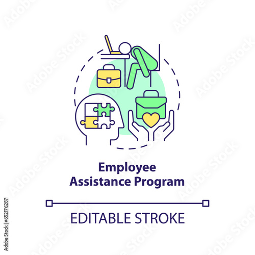 2D editable employee assistance program thin line icon concept, isolated vector, multicolor illustration representing online therapy.