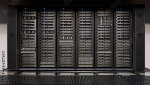 Data Center Server Rack.3d illustratin.