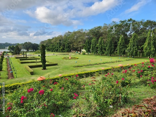 Mysore, Karnataka India - July 28 2023: Famous Brindavana Gardens near Mysore. photo