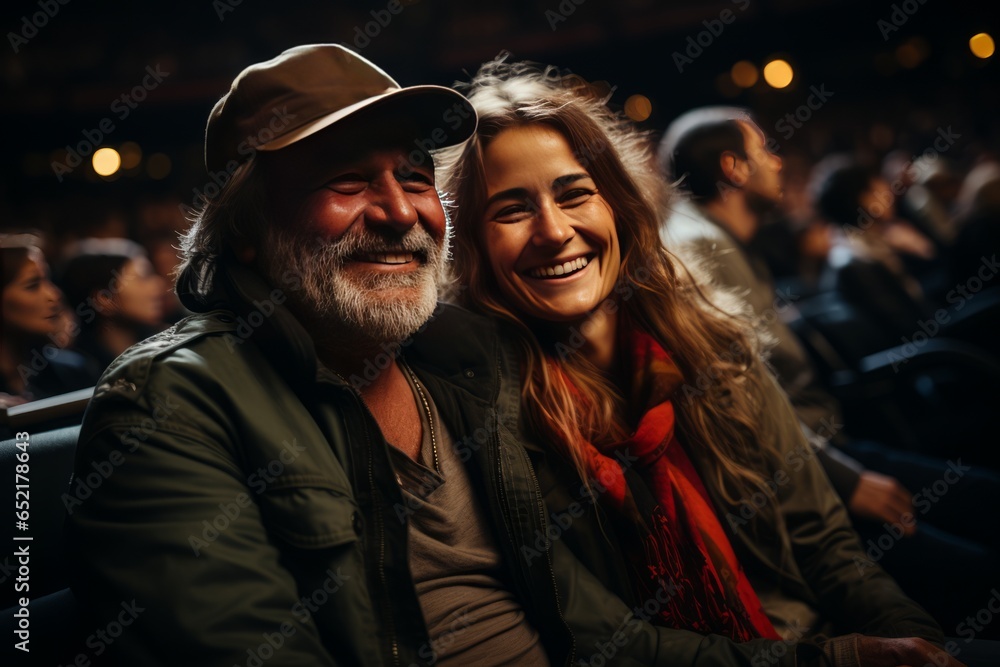  Couple attending a live concert, singing along and enjoying the music, Generative AI