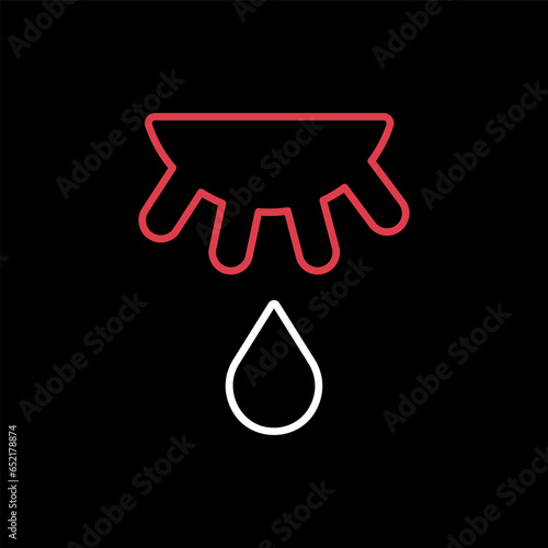 Cow udder and drop of milk vector icon