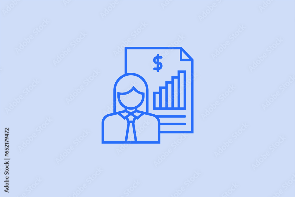 Geometric financial report illustration in flat style design. Vector illustration. Duotone blue color. Geometric financial report illustration in flat style design. Vector illustration. Duotone blue color.