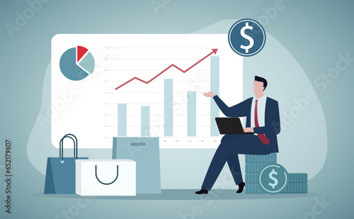 Salesman job abstract concept vector illustration. Personalized selling, face-to-face sales strategy, sales growth, personal discount, customer service, retail shop happy client abstract metaphor.