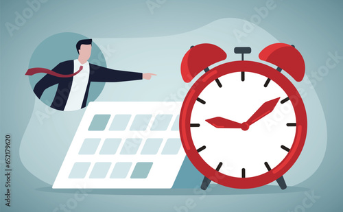 Deadline abstract concept vector illustration. Project management, work time limit, task due dates, deadline reminder, study assignments accomplishment, tax payment planning abstract metaphor.
