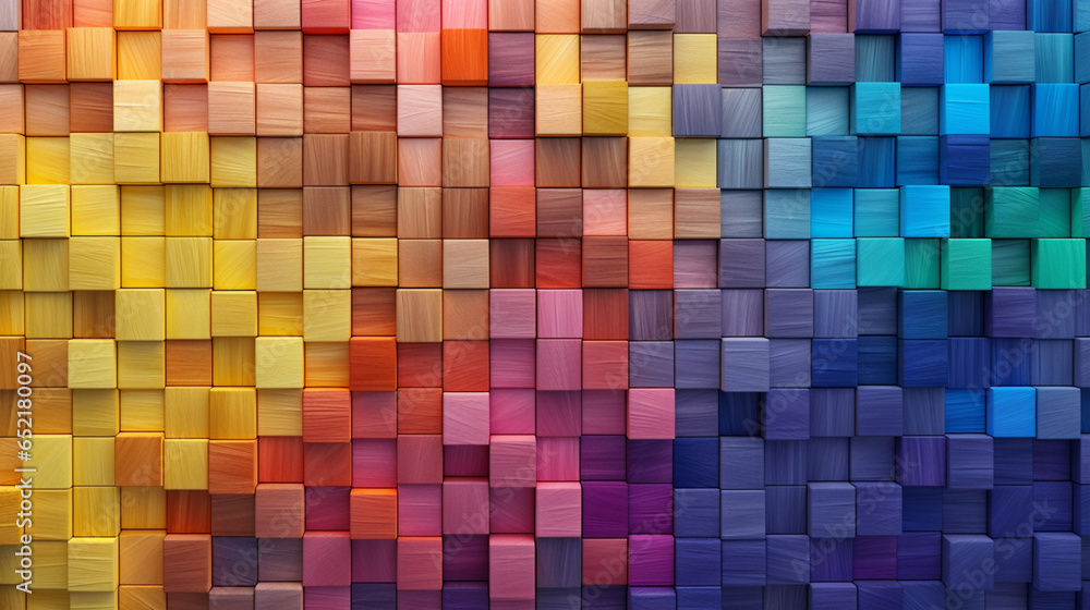 Colorful Wooden Blocks Spectrum