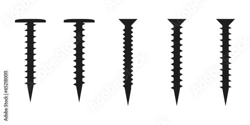 Vector self-tapping screws outline silhouette.