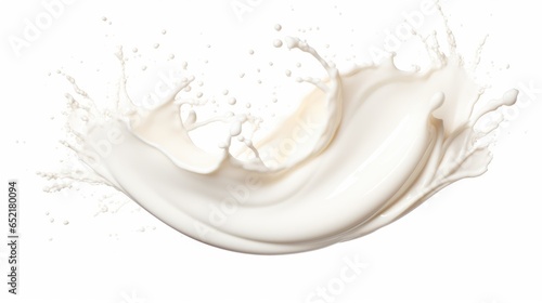White milk cream splash on white background.