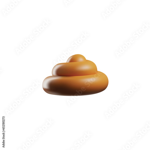 Shiny poop pile in cute 3d style, vector illustration isolated on white background.