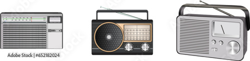 vector illustration of retro-style orange radio on a white background Stylish Vintage Portable Radio PNG, isolated, transparent, festival, ad, advertisement