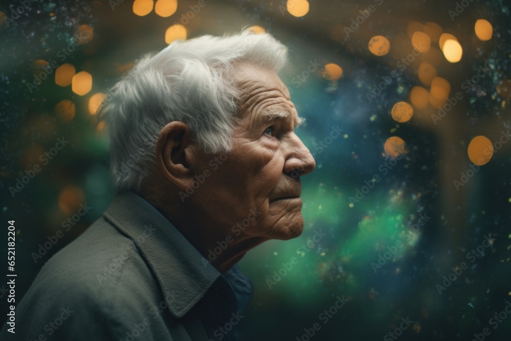 Old person looking sad and unhealthy, AI generated