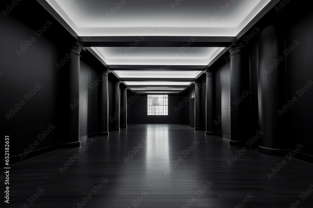 corridor in the dark room