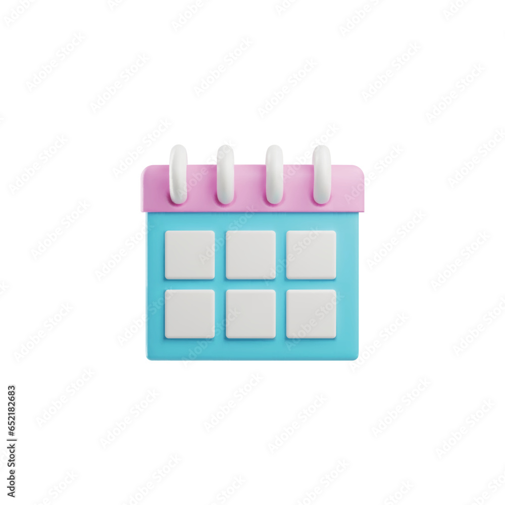 Calendar or weekly planner in cute 3d style, vector illustration isolated on white background. Calendar or weekly planner in cute 3d style, vector illustration isolated on white background.