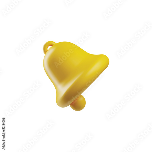 Ringing bell, cute 3d vector illustration isolated on white background.