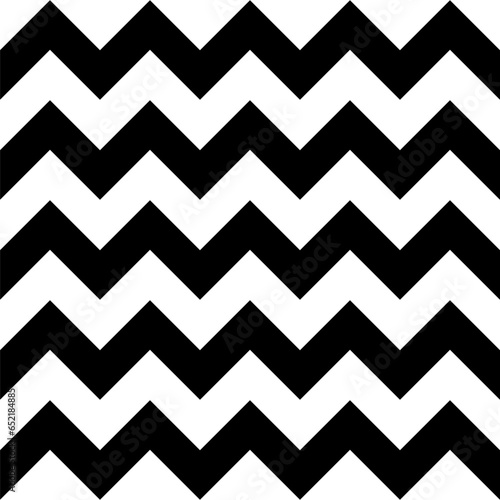 Zigzag wide ine seamless pattern. Black horizontal zig zag vintage lines. Geometric repeating stripes. Minimalistic texture. Abstract monochrome background. Vector illustration.