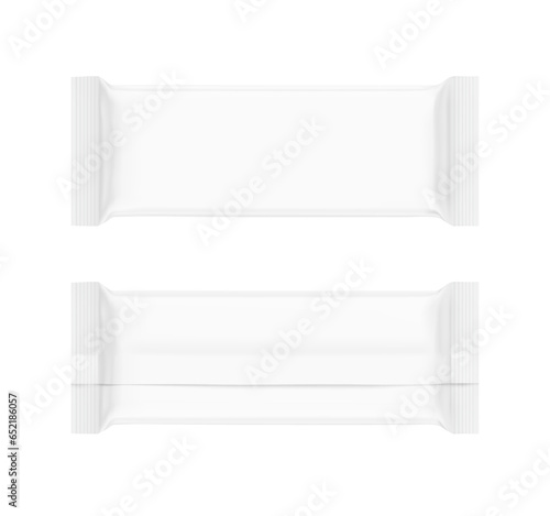 Blank bar packaging mockup. Front and rear view. Vector illustration. Isolated on white background. It can be used in the adv, promo, package, etc. EPS10.