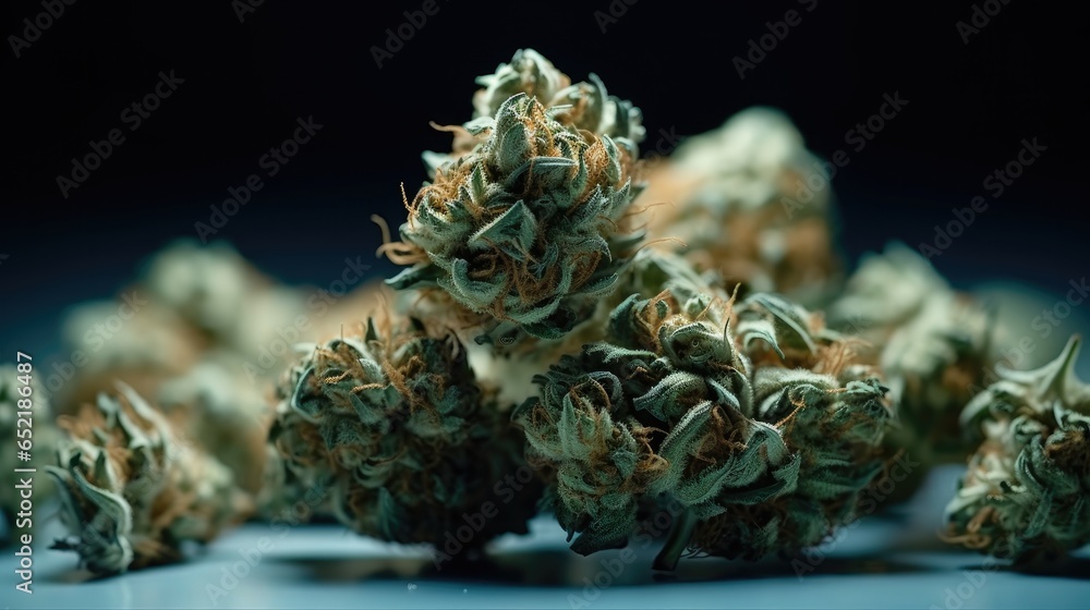 Cannabis, Dried cannabis buds of medical cannabis. - obrazy, fototapety, plakaty 