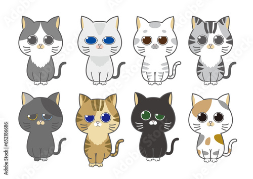 かわいい猫のキャラクターステッカー集