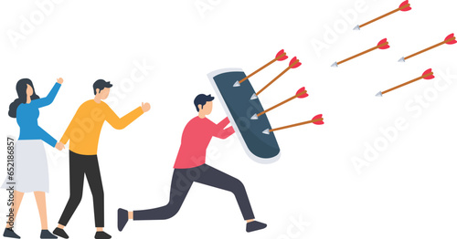 Reliability, trustworthy or skillful leadership protect or solve problems, Trust or work responsibility, Supported partner, Leader protect dominos from colleagues


