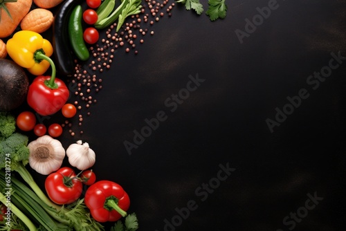 Assorted Fresh Vegetables on Black Surface