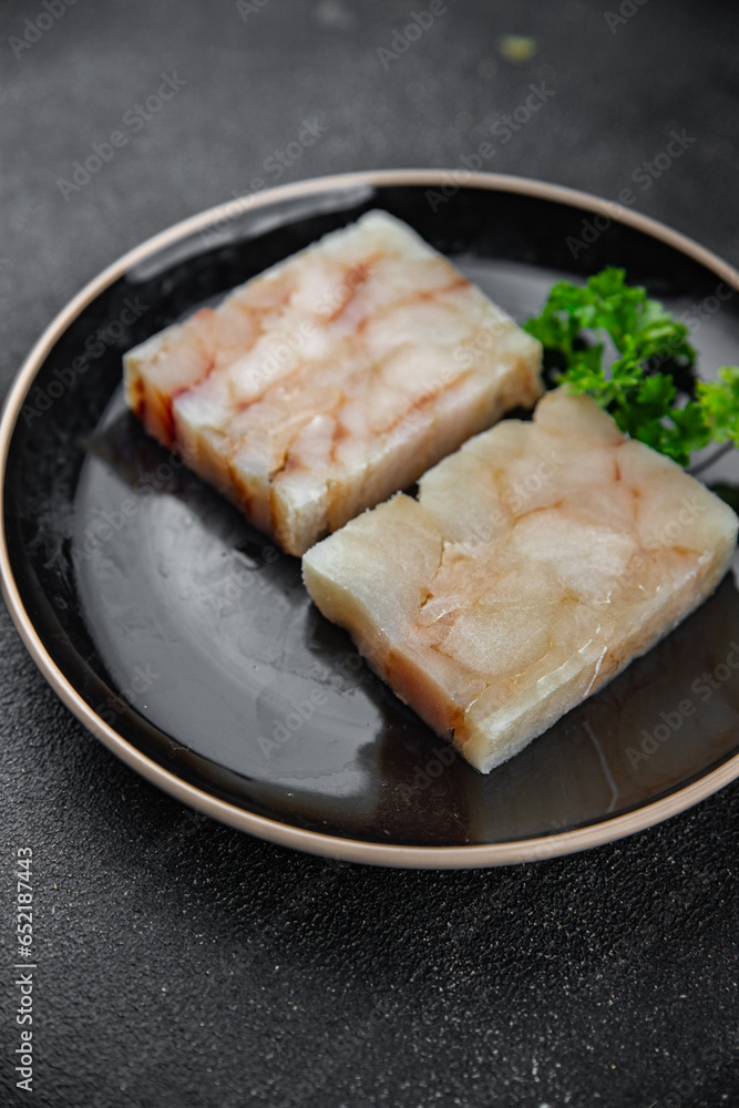 raw fish briquette fillet seafood defrost meal food snack on the table copy space food background rustic top view raw fish briquette fillet seafood defrost meal food snack on the table copy space food background rustic top view
