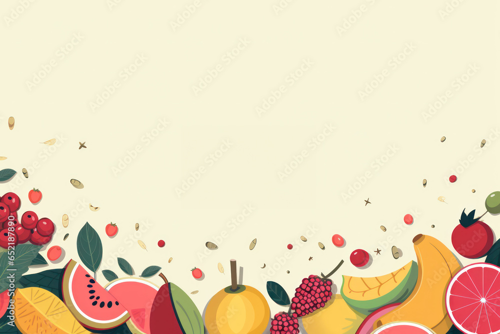 Obraz premium Assorted Fruits and Vegetables Grouped Together