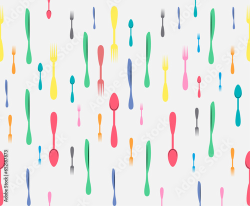 Free vector colored cutlery background
