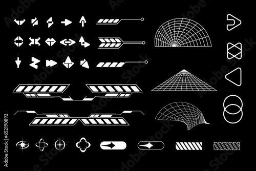 Futuristic sci fi interface element hud technology frame graphic vector design template