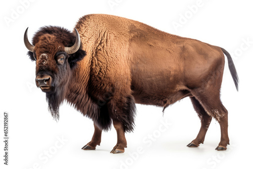 American bisons on a white background