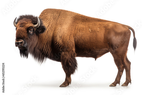 American bisons on a white background