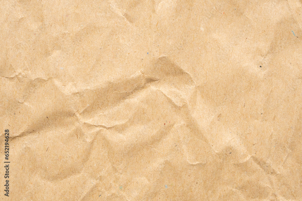 Abstract crumpled and creased recycle brown paper texture background - obrazy, fototapety, plakaty 