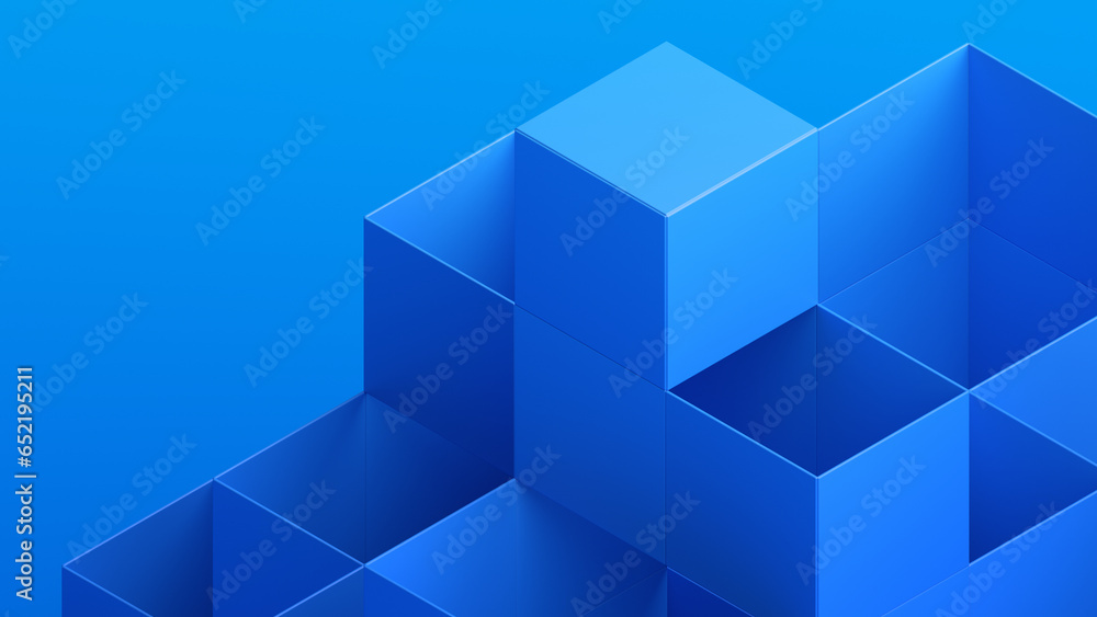 Abstract 3d render, blue geometric background, minimalist design Abstract 3d render, blue geometric background, minimalist design