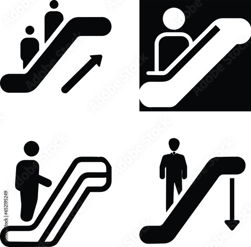 set of escalator icon vector