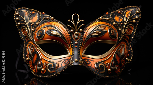 Venice carnival butterfly mask on black background © Arima