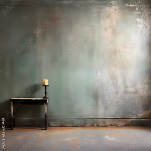 A grunge, vintage Interior background with wall. Interior design banner with copy space. Generative Ai