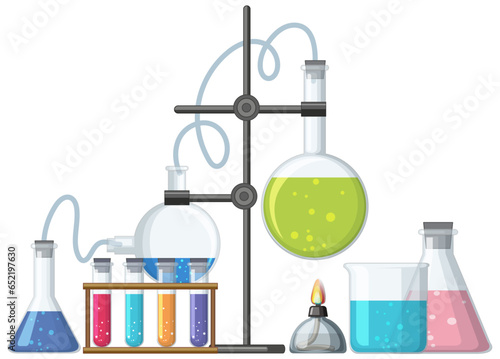 Science Logo Banner with Lab Tools and Equipments