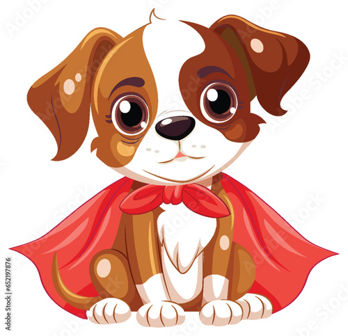 Cute Dog Superhero Sitting