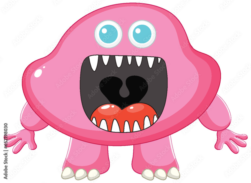 Alien Monster Cartoon Character with Open Mouth Alien Monster Cartoon Character with Open Mouth