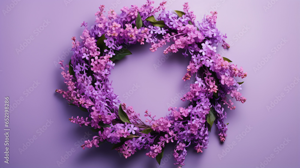 Wreath made of lilac flowers