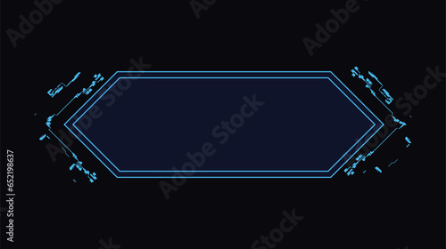 Sci fi abstract vector frame, illustration for web design isolated on black.