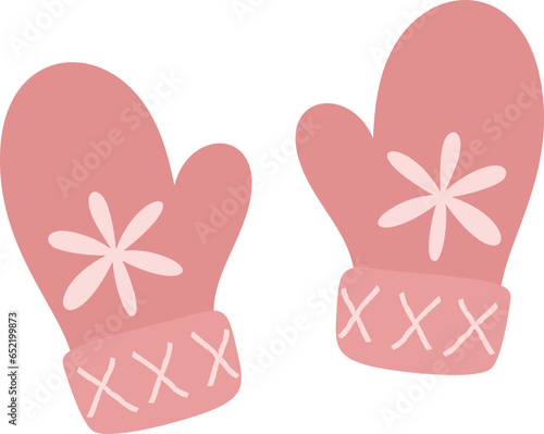 Cute glove chrismas illustration