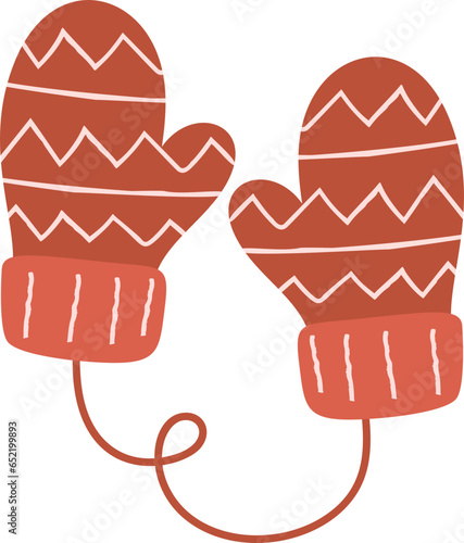 Cute glove chrismas illustration
