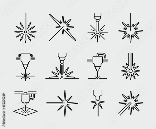 Laser Beam Vector Line Icons