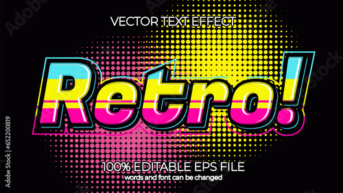 old school Retro editable text effect style, EPS editable text effect
