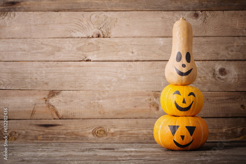 halloween pumpkin on old wooden background