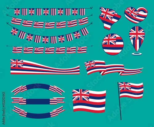 Collection Set of The National Flag of Hawaii