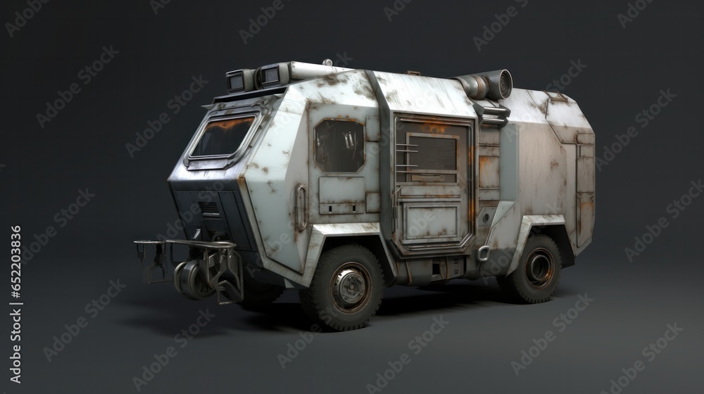3D illustration of Armored SUV truck.