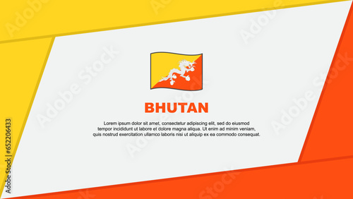 Bhutan Flag Abstract Background Design Template. Bhutan Independence Day Banner Cartoon Vector Illustration. Bhutan Banner