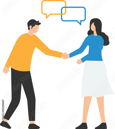 Customer engagement, Emotional connection between customer and brand, loyalty, Consumer trust or deep relationship, Talk with customer as linked speech bubble

