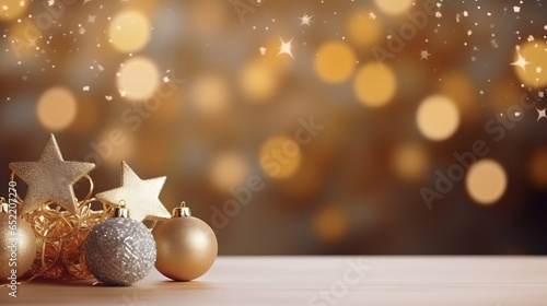 Christmas background with patterns of gifts and decorative objects