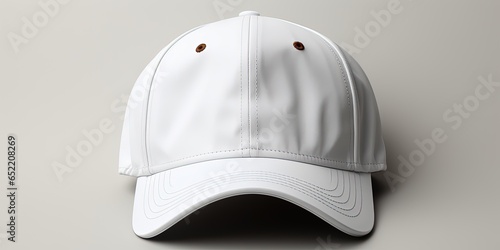 Isolated white cap on white background mockup photo